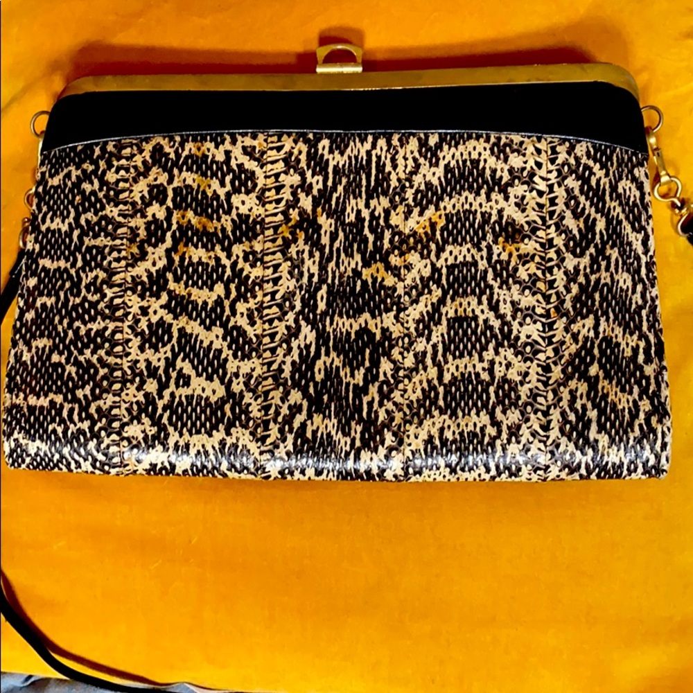 Vintage Snake Skin Clutch or Crossbody